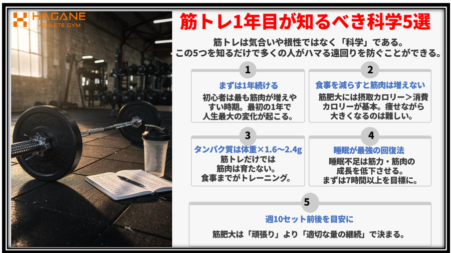 筋トレ1年目が知るべき科学5選｜梅田の経営者専門パーソナルジムが解説